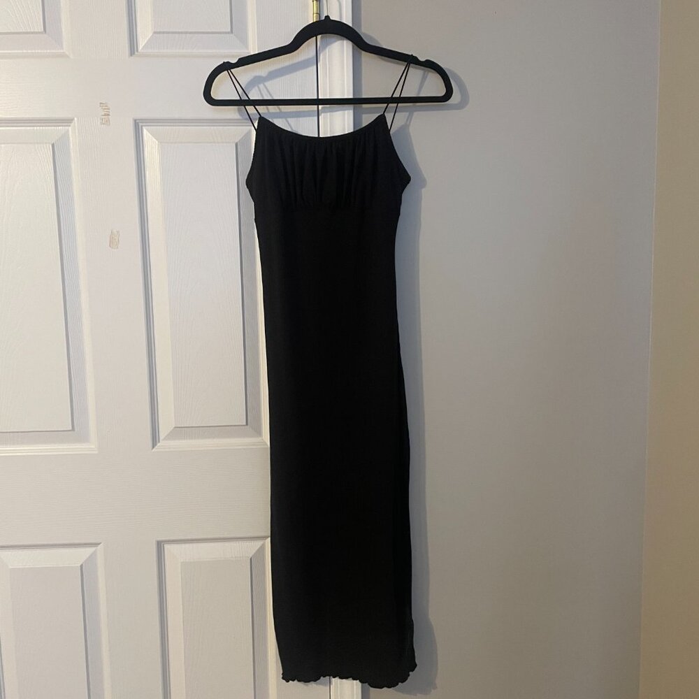 Ultra Flirt Black Ribbed Bodycon Maxi Dress {Size Small}